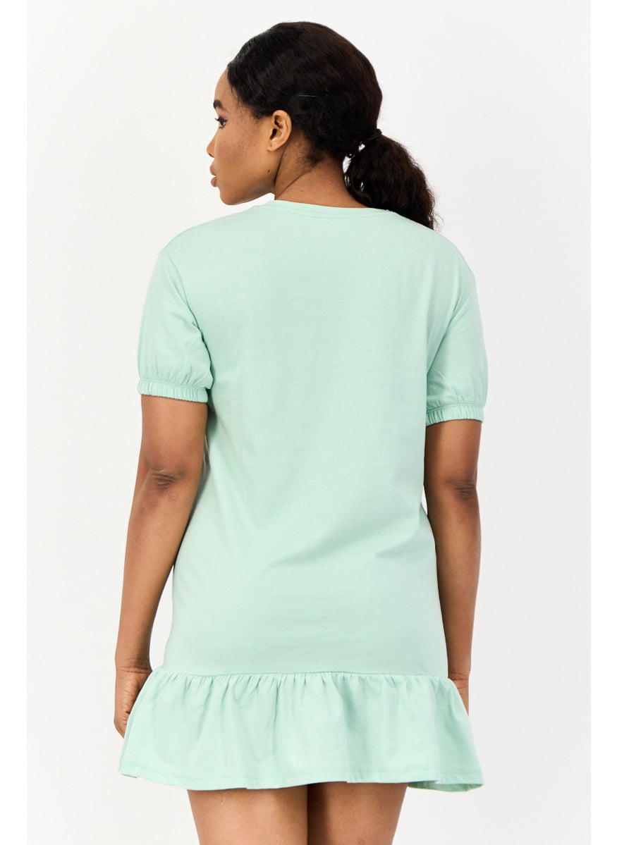 ONLY Women Solid Mini Dress, Mint Green  - Image 2