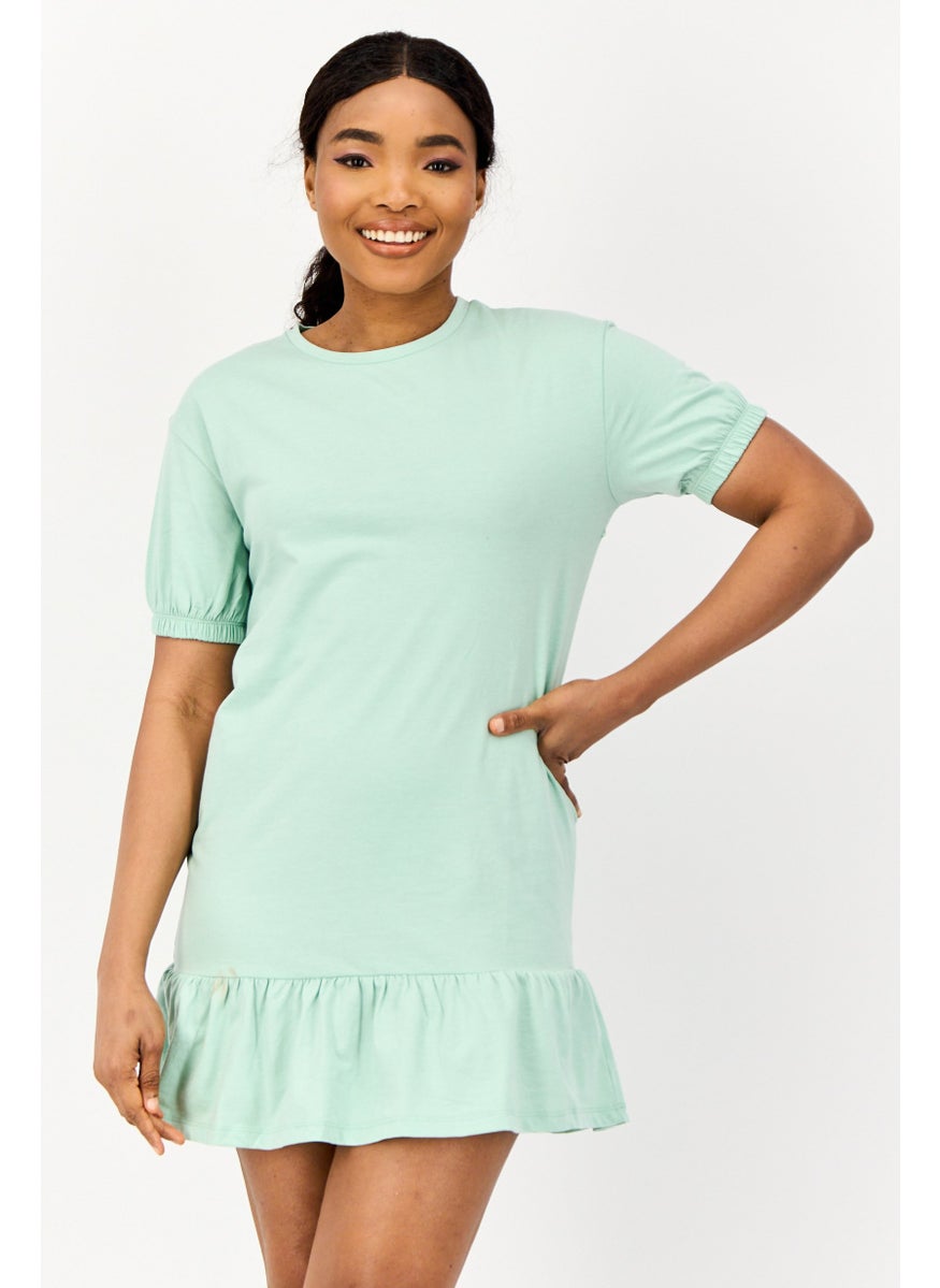 ONLY Women Solid Mini Dress, Mint Green  - Image 1