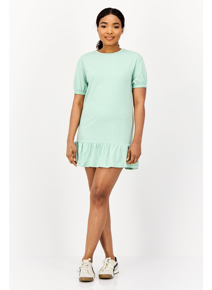ONLY Women Solid Mini Dress, Mint Green  - Image 3