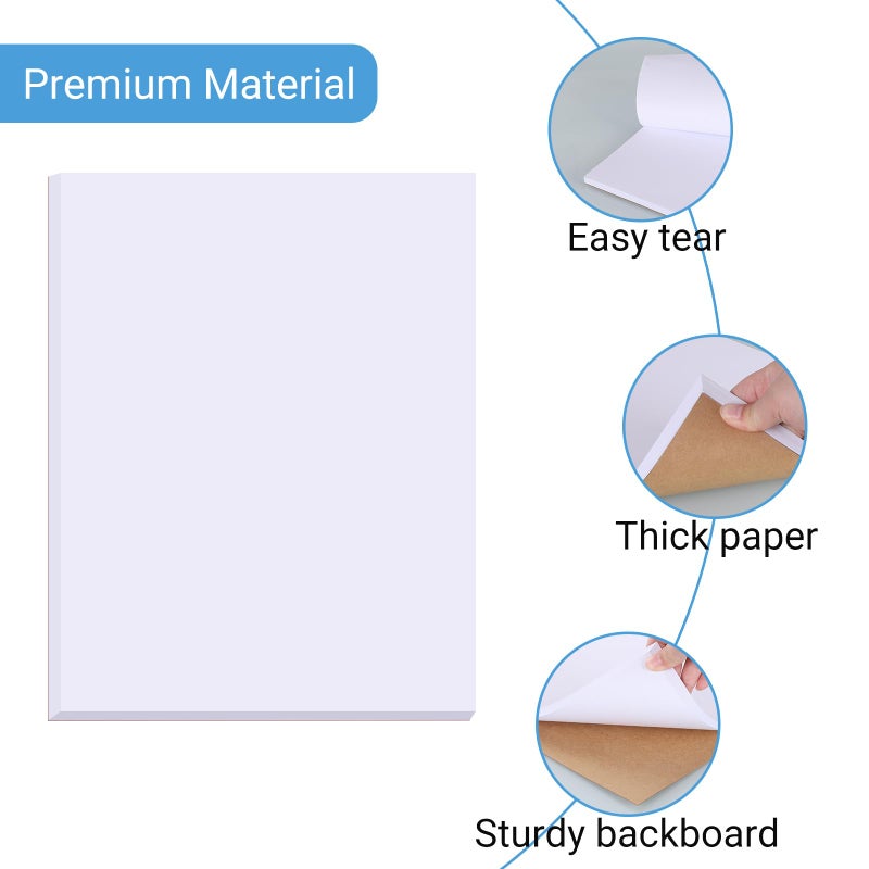 zmybcpack 6 Pack Blank White Memo Pads 8.5X11 Inch Unlined Note Pad Scratch Pads for Office, School, and Home Use (Each Pad 50 Sheets) - Image 3