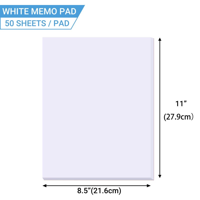 zmybcpack 6 Pack Blank White Memo Pads 8.5X11 Inch Unlined Note Pad Scratch Pads for Office, School, and Home Use (Each Pad 50 Sheets) - Image 2