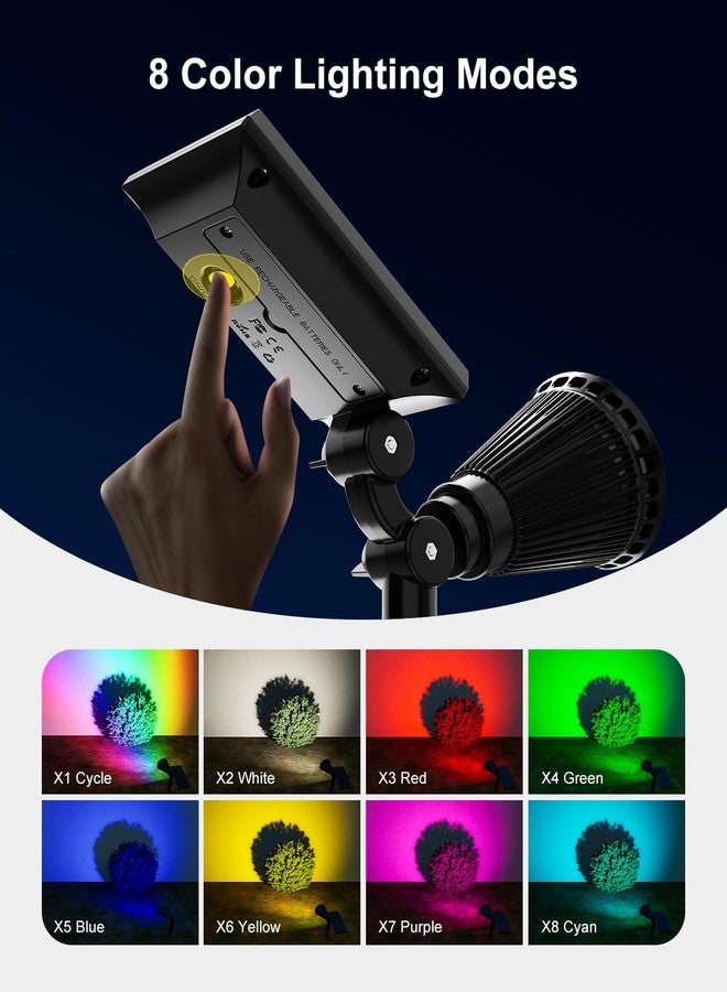 FALOVE Solar Spot Lights 7 Color 2 Pack - Image 4