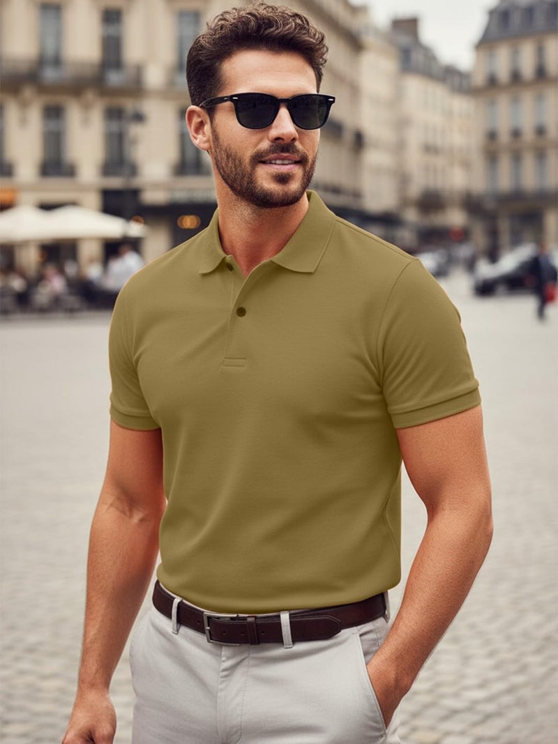 LEOTUDE Men's Regular Fit Polo Matty Combo T-Shirt for Man (P999_Ornge_P_Multy_CLR_3XL) - Image 2