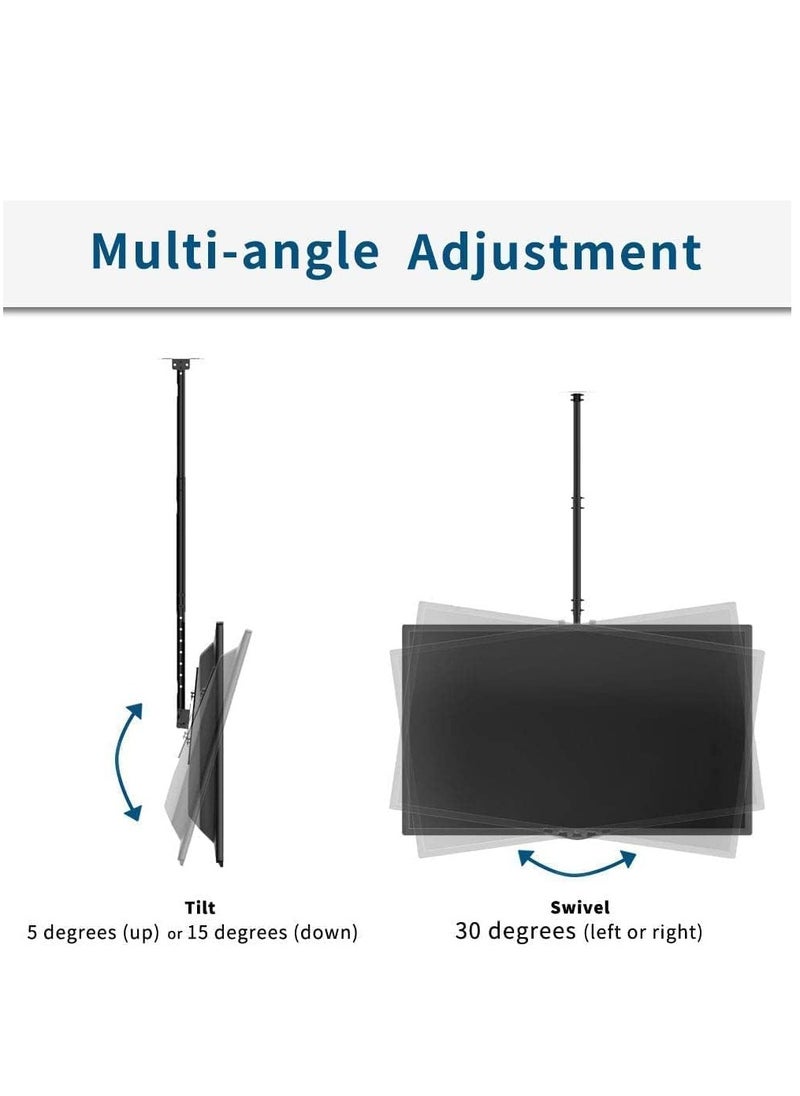 Audiovan Adjustable Clear LED TV Stand, Wall Mounted Bracket for LED and 4K LCD TVs, Suitable for 32-70 Inch Flat Screen, Adjustable Height, Tilt and Swivel