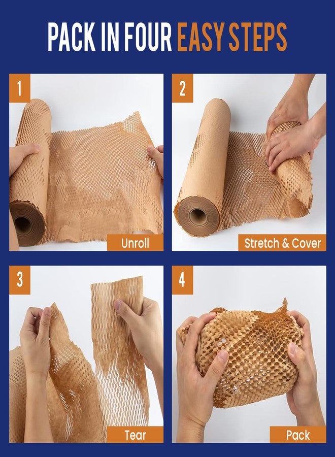 HEXAWRAP Honeycomb Packing Paper 12" x 35ft with Rope & 20 Fragile Stickers|Shipping & Moving Supplies|Small Business Packaging Supplies|Eco Friendly Bubble Wrap Packing Boxes for Moving - Image 4