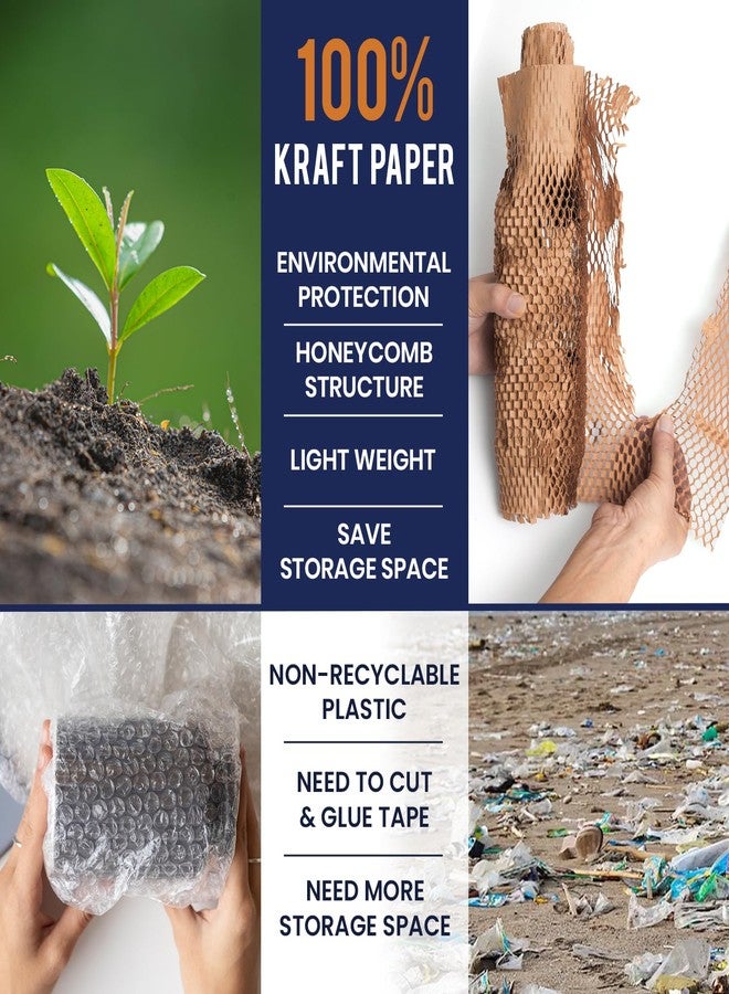 HEXAWRAP Honeycomb Packing Paper 12" x 35ft with Rope & 20 Fragile Stickers|Shipping & Moving Supplies|Small Business Packaging Supplies|Eco Friendly Bubble Wrap Packing Boxes for Moving - Image 3