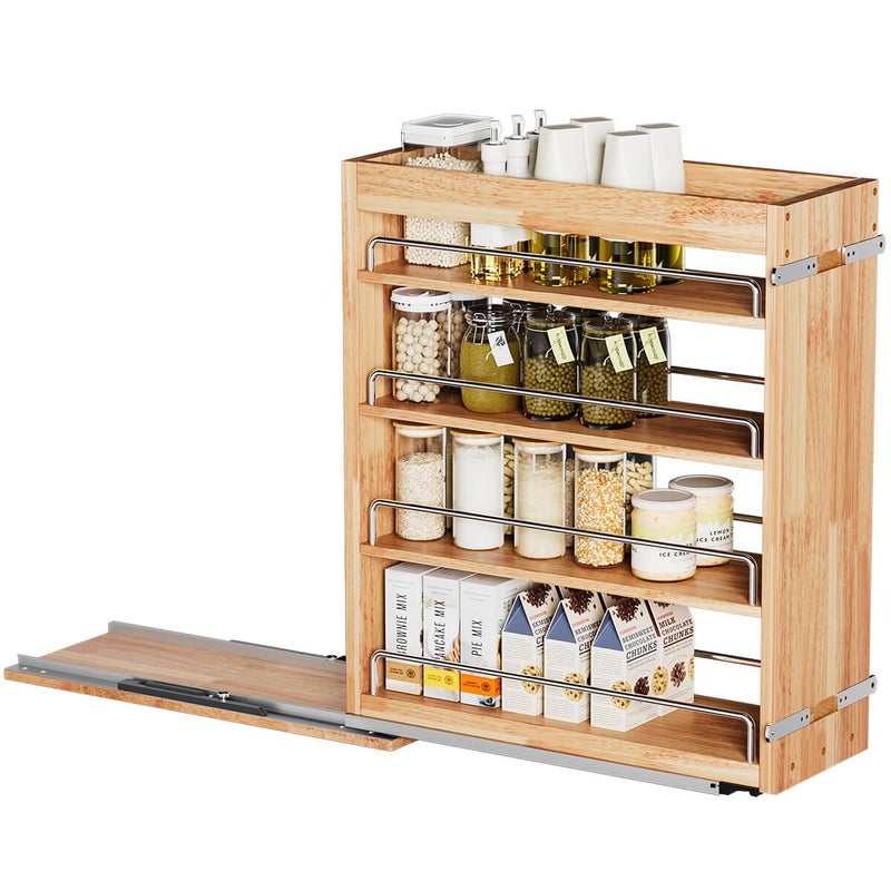 OCG 4-Tier Pull Out Kitchen Cabinet Spice Rack Holder Shelves (5" W x 22" D), spice organization for cabinet Storage Organization, pull out spice racks for inside cabinets - Image 4