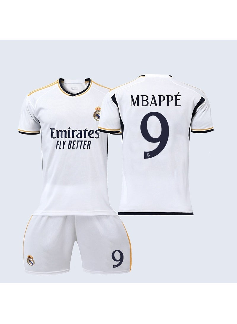 Real Madrid No. 9 Mbappe Football Jersey Two-Piece Suit  - Image 1