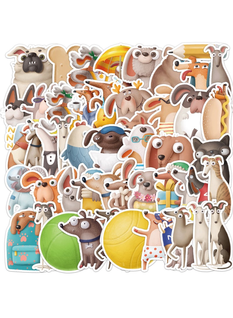 ORAINBOW 50 Pcs Cartoon Dog Graffiti Stickers for Refrigerator Phone Guitar Decoration Creative Waterproof Bottle Motorcycle Snowboard Travel Case Wall Guitar for Women Teens Girls Kids Adults - Image 1