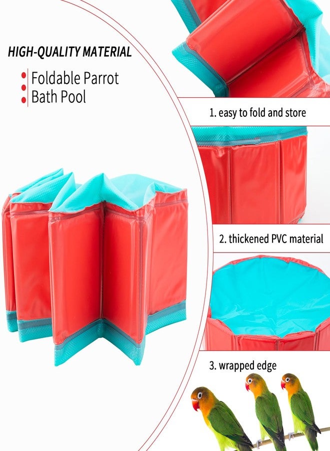 FlidRunest Conure Bathtub for Outdoor, Portable Parrot Bath Tub for Traver, Easy to Store and Carrier, Bird Pool Bathing Tub for Small to Large Birds African Grey Conure Lovebird Parakeet - Image 4