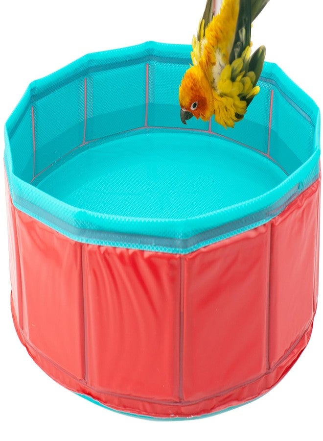 FlidRunest Conure Bathtub for Outdoor, Portable Parrot Bath Tub for Traver, Easy to Store and Carrier, Bird Pool Bathing Tub for Small to Large Birds African Grey Conure Lovebird Parakeet - Image 5