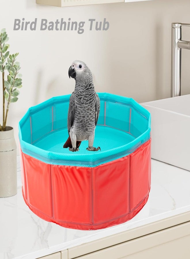 FlidRunest Conure Bathtub for Outdoor, Portable Parrot Bath Tub for Traver, Easy to Store and Carrier, Bird Pool Bathing Tub for Small to Large Birds African Grey Conure Lovebird Parakeet - Image 3