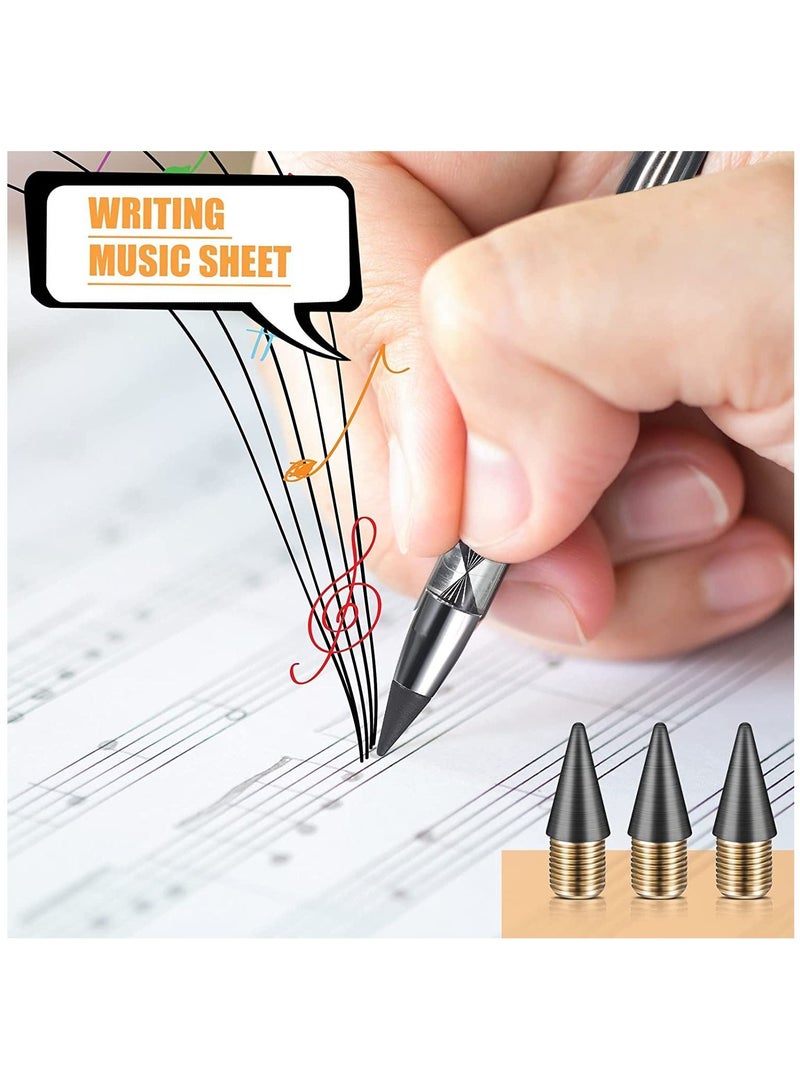 24 Pieces Everlasting Pencil Replaceable refill Infinite Graphite Nib Metal Inkless Writing Pens Pencils Eternal Replacement Head for - Image 3