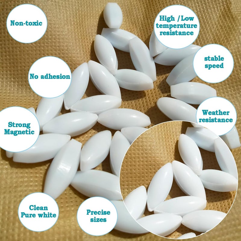 BBTCTY PTFE Magnetic Stirrer Mixer Stir Bars White Color,Olive Shape, (Diameter 8mm,Length 20mm),Pack of 10pcs - Image 5