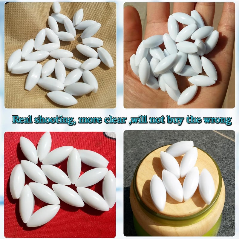 BBTCTY PTFE Magnetic Stirrer Mixer Stir Bars White Color,Olive Shape, (Diameter 8mm,Length 20mm),Pack of 10pcs - Image 3