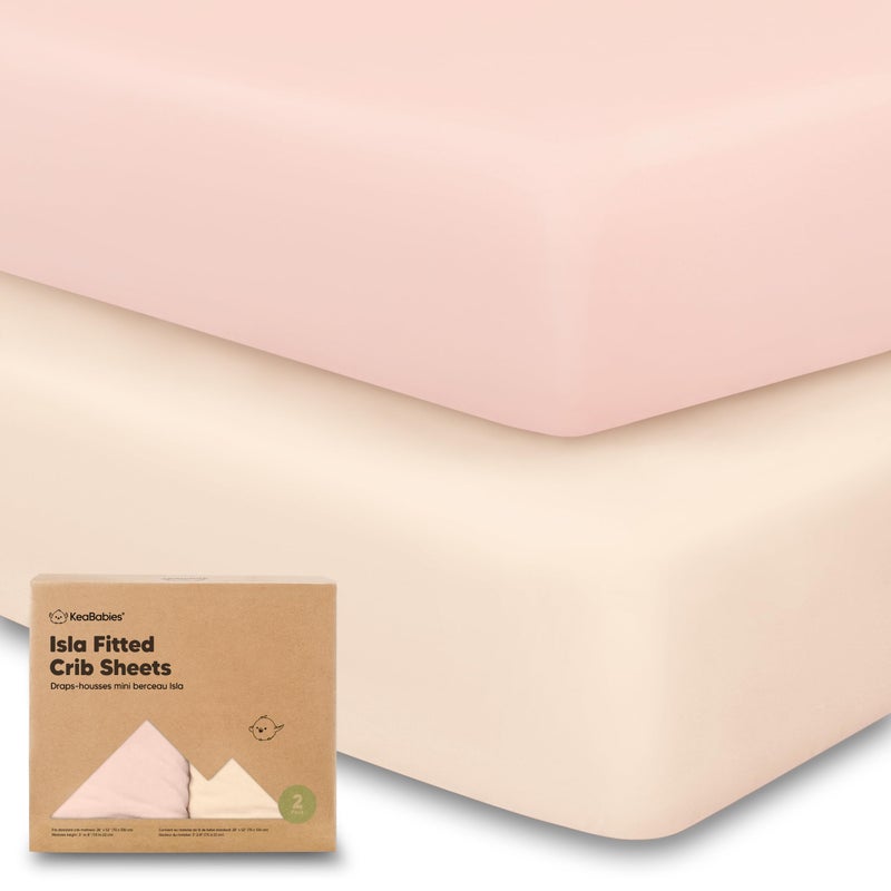 2Pack Crib Sheets for Boys Girls Viscose Derived from Bamboo Fitted Crib Sheet Baby Crib Sheets Neutral Crib Mattress Sheet Toddler Bed Sheets Baby Sheets for Crib Fitted Sheets Cameo