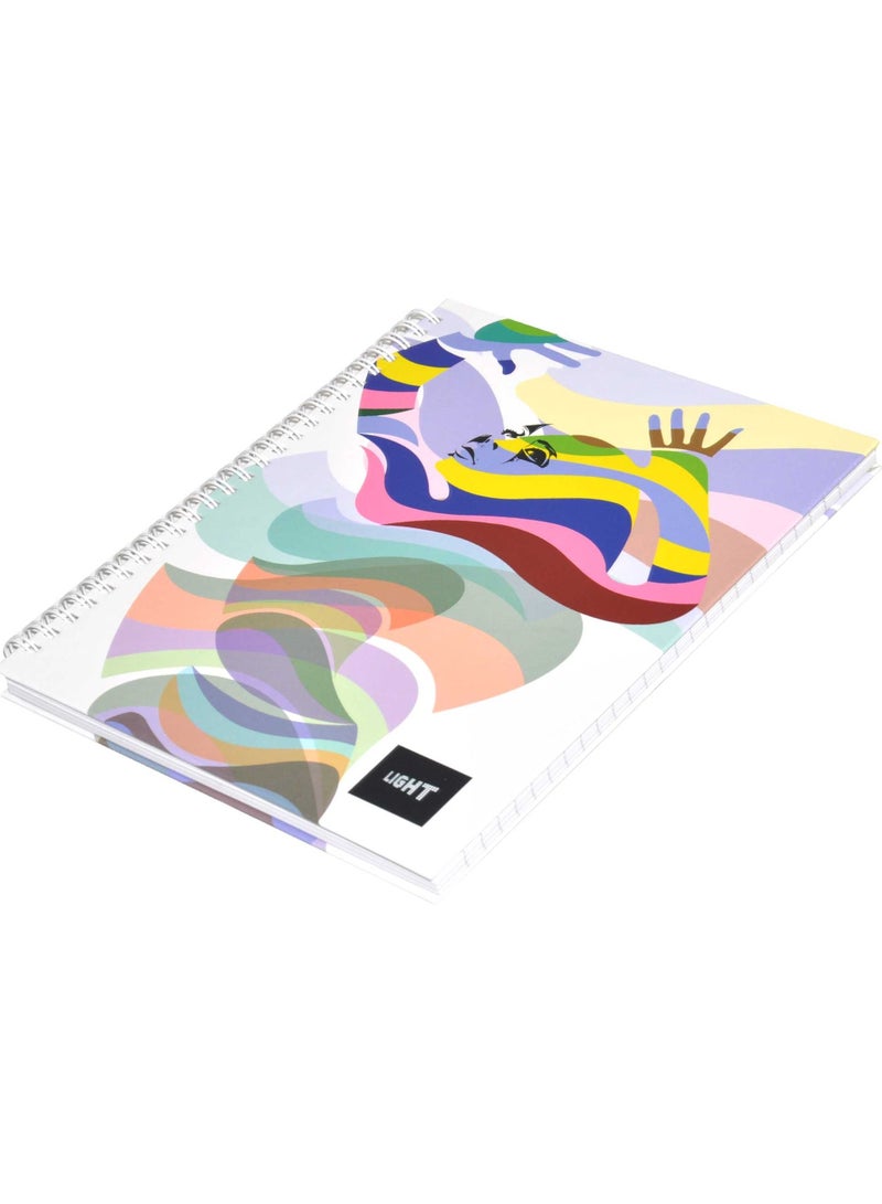 FIS LIGHT Pack of 5  Spiral Hard Cover Notebook, Single Line, 9X7 Inches (22.86 X 20.32 CM) 100 Sheets -LINBS971702 - Image 4