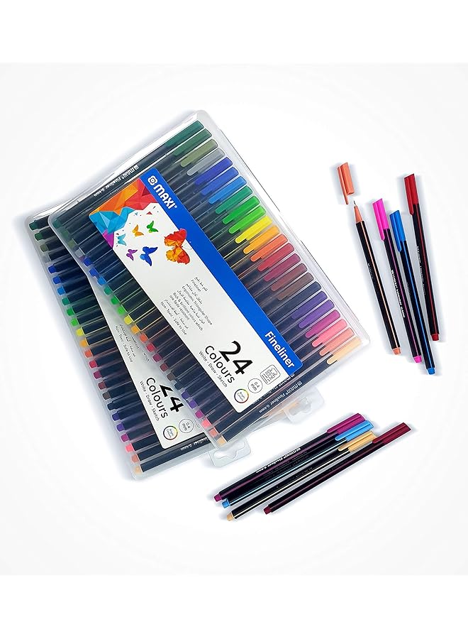 ماكسي قلم تحديد رفيع مثلث الشكل 0.4 مم 24 لونًا - Image 3