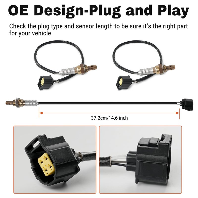 BELKEBIR 2PCS Oxygen Sensor Upstream Downstream O2 Sensor Compatible with Chrysler 300 Town & Country, Jeep Grand Cherokee Wrangler, Dodge Durango Dokota Charger Ram 1500 2500 3500 Replace 234-4587 250-24253 - Image 2