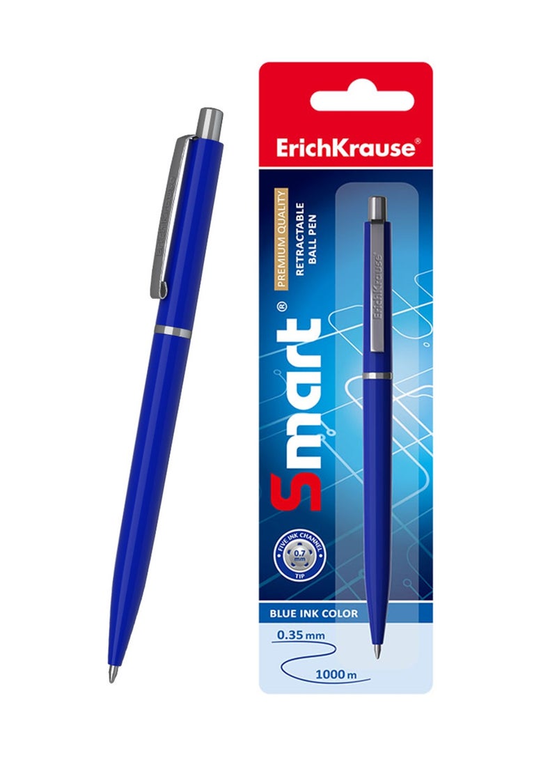 ErichKrause 1-Piece Smart Retractable Ballpoint Pen 0.7mm Tip Blue Ink - Image 1