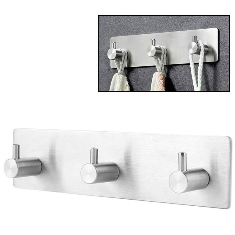 DLEST Hooks for Wall Without Drilling Heavy Duty Stainless Steel Waterproof Shower Stick on Hooks for Hanging Coat Hat Towel for Kitchens Bathrooms Offices No Drill Needed - Image 1