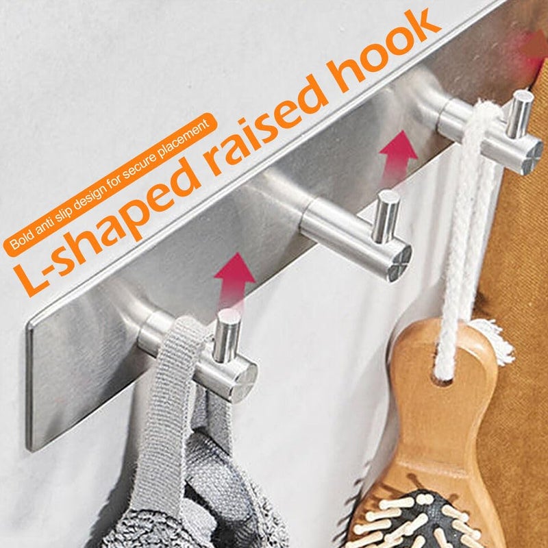 DLEST Hooks for Wall Without Drilling Heavy Duty Stainless Steel Waterproof Shower Stick on Hooks for Hanging Coat Hat Towel for Kitchens Bathrooms Offices No Drill Needed - Image 4