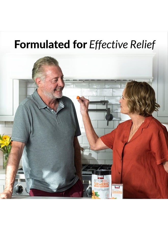 Force Factor - Better Turmeric Joint Support Supplement for Extra Strength Joint Health, Featuring HydroCurc Turmeric Curcumin with Black Pepper for Superior Absorption, Fruit Splash, 120 Soft Chews - Image 1