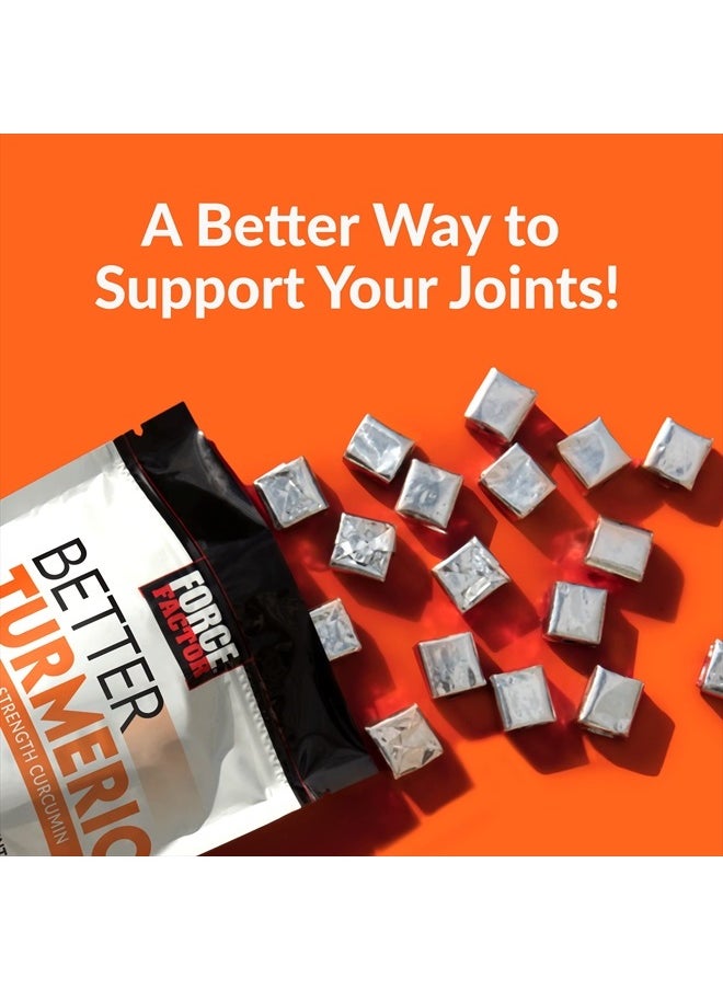 Force Factor - Better Turmeric Joint Support Supplement for Extra Strength Joint Health, Featuring HydroCurc Turmeric Curcumin with Black Pepper for Superior Absorption, Fruit Splash, 120 Soft Chews - Image 1