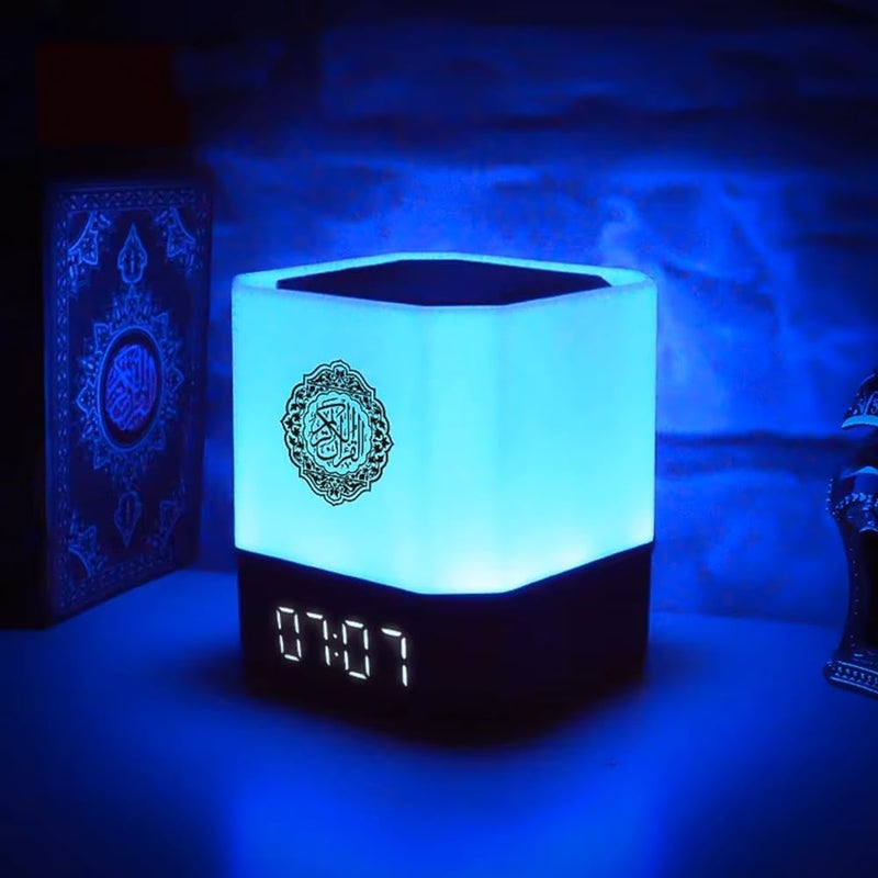 تيكسيم مكبر صوت ذكي للقرآن مع 7 ألوان مع أضواء LED RGB، متوافق مع البلوتوث، شاشة عرض رقمية لأوقات الصلاة، التحكم عبر التطبيق، مصباح متغير الألوان، مشغل صوت إسلامي مع تحكم باللمس - Image 2