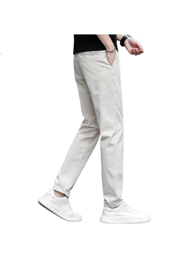 Romon Casual Pants For Men, Summer Trousers, Slim Fit, Ice Silk Straight-Leg, Versatile, Thin Long Pants For Men - Image 2