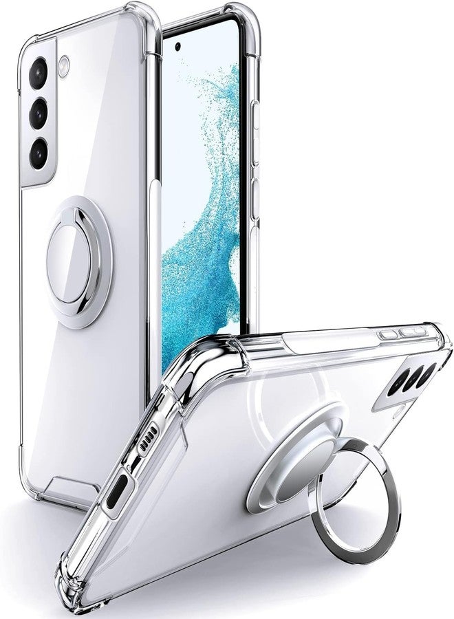 Silverback for Samsung Galaxy S22 Case Clear with Ring Kickstand, Protective Shock -Absorbing Bumper Shockproof Phone Case for Galaxy S22 -Clear - Image 1
