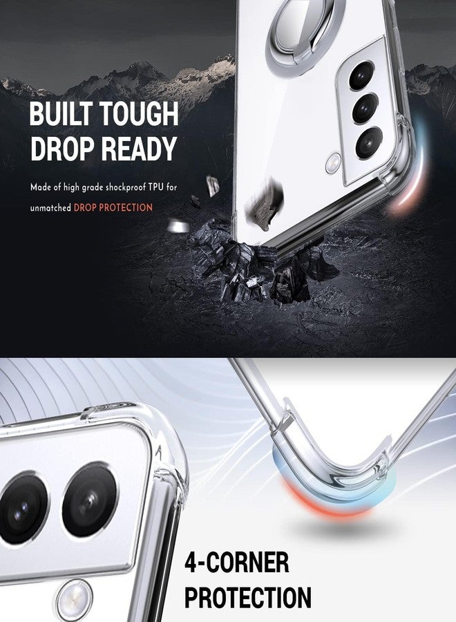 Silverback for Samsung Galaxy S22 Case Clear with Ring Kickstand, Protective Shock -Absorbing Bumper Shockproof Phone Case for Galaxy S22 -Clear - Image 4