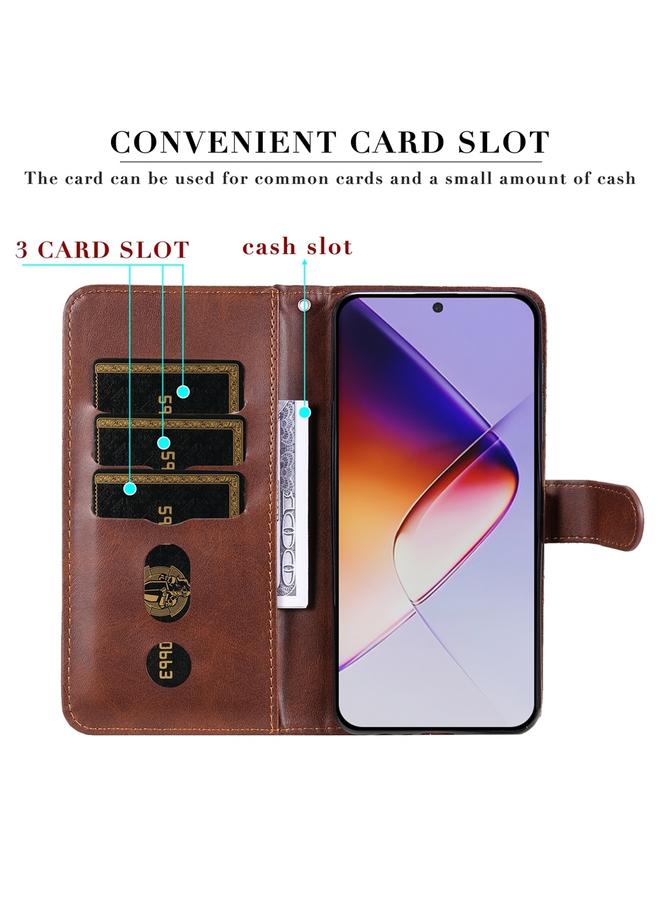 زبون جراب لهاتف Infinix Note 40 Pro 4G / 5G / Note 40 Pro+ جراب هاتف أنيق من جلد العجل بسحاب - Image 4