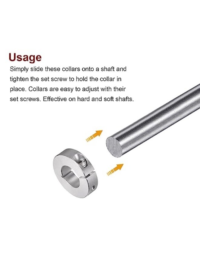 HARFINGTON 4pcs Shaft Collar 22mm Bore Aluminum Alloy Set Screw Split Clamp-On Collars, 45mm OD, 12mm Width, for Wheel Barrow Axle, Gearbox Assemblies, Machine Tools, Industry, Anodization - Image 4