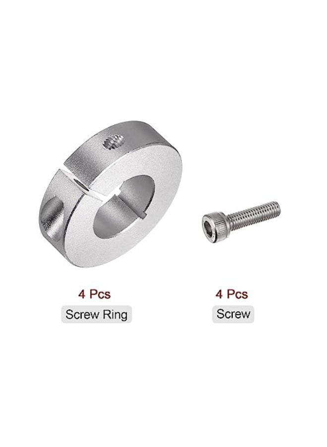 HARFINGTON 4pcs Shaft Collar 22mm Bore Aluminum Alloy Set Screw Split Clamp-On Collars, 45mm OD, 12mm Width, for Wheel Barrow Axle, Gearbox Assemblies, Machine Tools, Industry, Anodization - Image 3