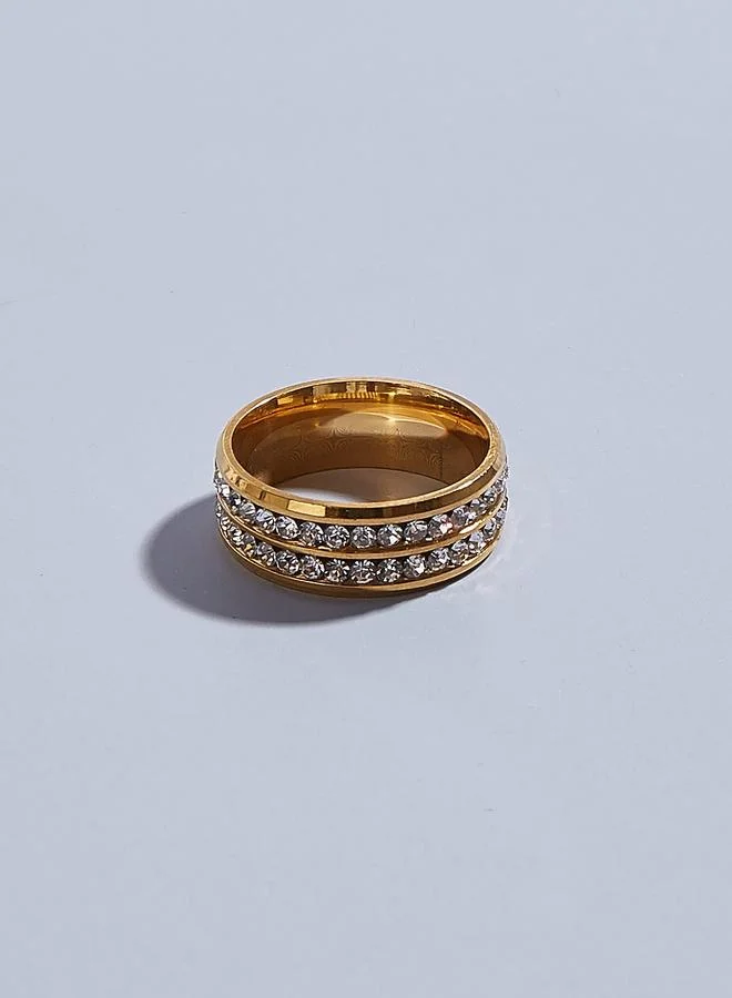 تايك تو Take Two Embellished Stainless Steel Ring