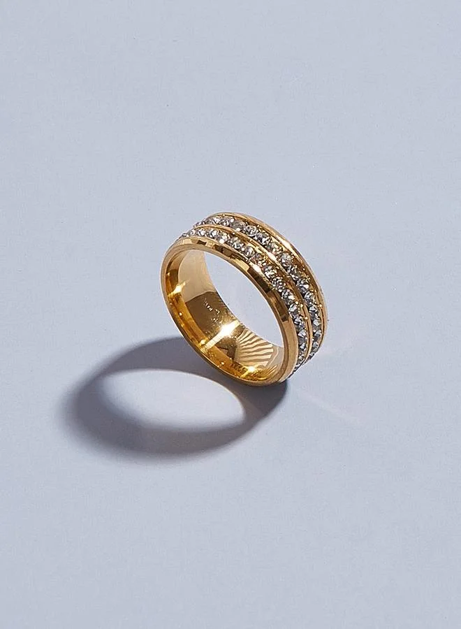 تايك تو Take Two Embellished Stainless Steel Ring
