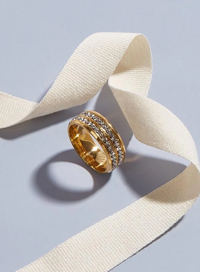تايك تو Take Two Embellished Stainless Steel Ring
