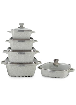 Nonstick Cookware Set -Oven Safe Aluminum Cookwares -Granite Coated Cooking Pots & Pan Set Includes  includes 20cm/24cm/28cm/32cm Soup pot with lid and 28cm Shallow pot with Lid-100% PFOA Free Cooking Set(Grey) - pzsku/Z61D942A43A90A2C1951CZ/45/1747919074/13933856-daf3-44a0-a7fb-bc0b5b7716a3