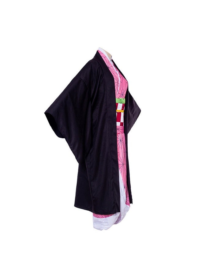 Home Smart Nezuko Costume for Girls | 7 PCs Costume Dress with Other Accessories Ideal for Halloween, Cosplay, and Theme Party Perfect Gift for Girls - Image 2