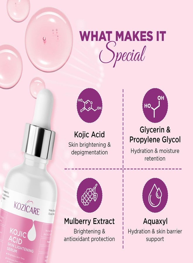 Kozicare Kojic Acid Face Serum For Acne And Dark Spots | Face Serum For Women & Men | Fast Absorbing & Deep Hydration |Helps Achieve a Radiant & Even Tone Skin -30 ML - Image 3