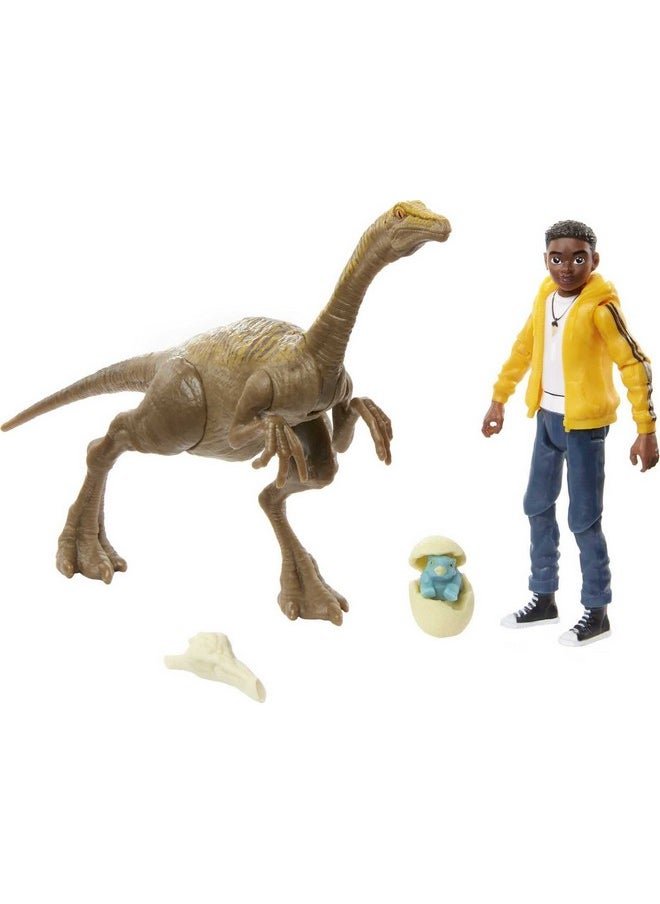 Mattel Games Jurassic World Toys Camp Cretaceous Darius And Gallimimus Human And Dino Pack With 2 Action Figures And 2 Accessories Toy Gift Set And Collectible For Dinosaur Fans  - Image 2