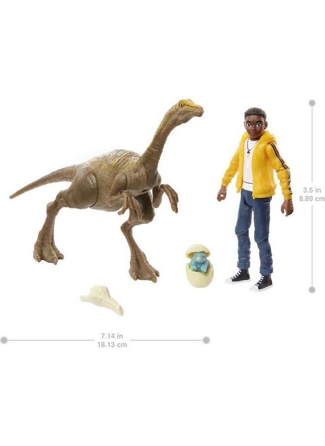 Mattel Games Jurassic World Toys Camp Cretaceous Darius And Gallimimus Human And Dino Pack With 2 Action Figures And 2 Accessories Toy Gift Set And Collectible For Dinosaur Fans  - Image 3