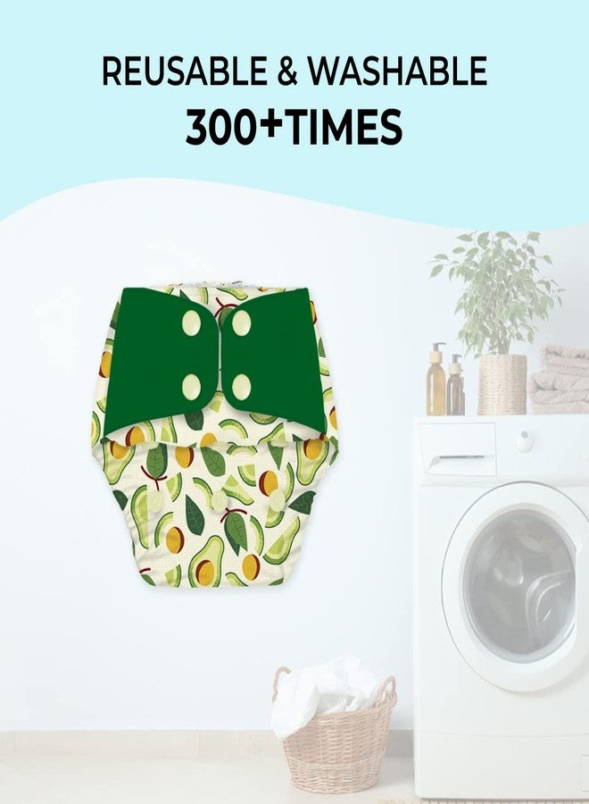 SNUGKINS Regular Cloth Diapers for Babies 3 Months-3 Years (5-17kg) | Washable & Reusable | 1 Cloth Diaper & 1 Wet-Free Microfiber Terry Soaker | Avocuddle - Image 3
