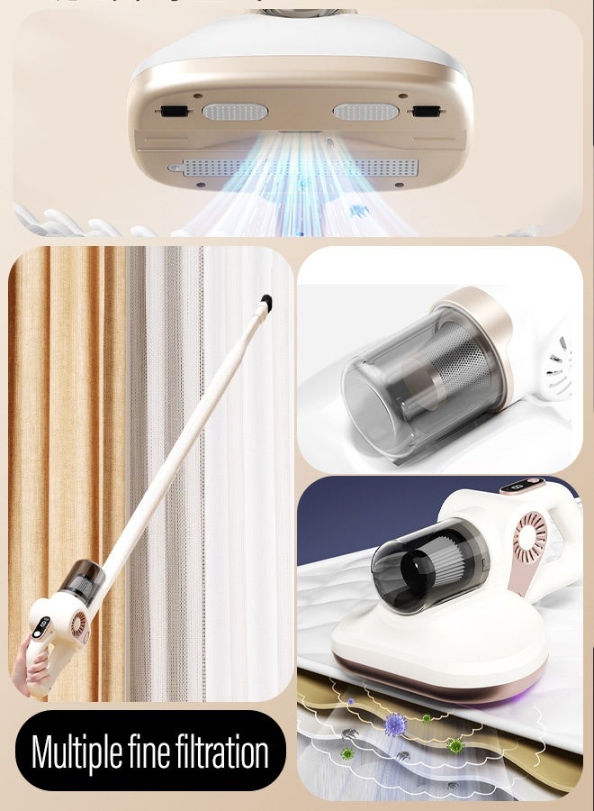 Cordless Vacuum Cleaner 4 in 1 multifunctional UVC ultraviolet mite removal powerful vacuum cleaner multiple filtration system lightweight deep cleaning（white）  - Image 5