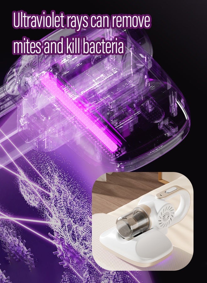 Cordless Vacuum Cleaner 4 in 1 multifunctional UVC ultraviolet mite removal powerful vacuum cleaner multiple filtration system lightweight deep cleaning（white）  - Image 4