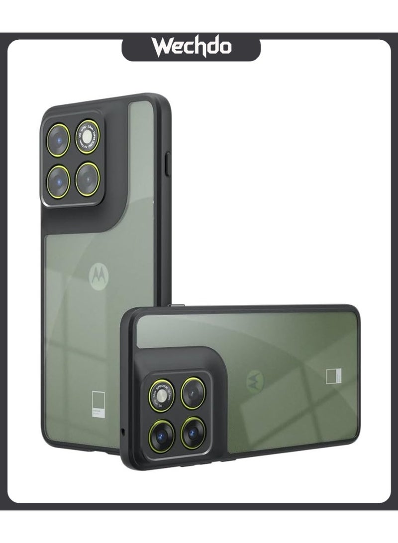 Phone Case for Motorola Edge 70 Clear Transparent Back Cover with Integrated Camera Lens Guard Shockproof TPU Bumper Anti-Scratch Protective Case Clear