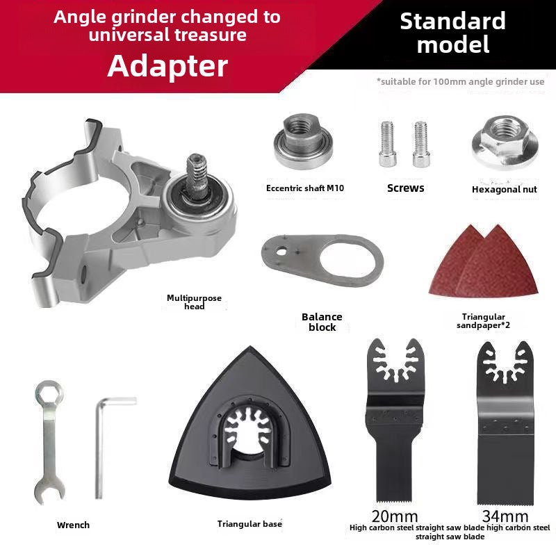 Angle grinder universal treasure angle grinder to universal treasure adapter electric trimming machine square opening woodworking tools(350g universal treasure [standard three cutter head]]) - Image 1