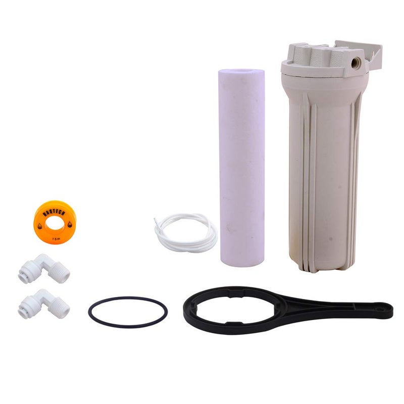 Aameria 10 in PP Spun Filter for All Type RO Purifiers 10inch 3 Meter Pipe1 Pic BowlHousing O Ring with Spanner Spun Filter and Tread Seal Tape - Image 1