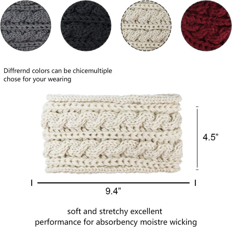 DRESHOW رباط رأس محبوك كروشيه للنساء دافئ للأذنين توربان ناعم رباطات رأس مرنة دافئة موضة شتاء - Image 2